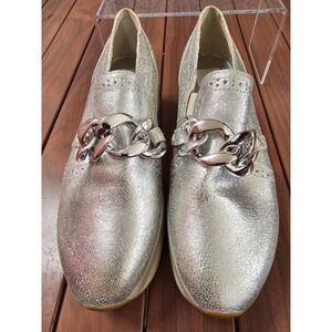 NEW Dolce vita Platform Metallic Silver Shoes Sneakers JHENEE Loafers Sz 9